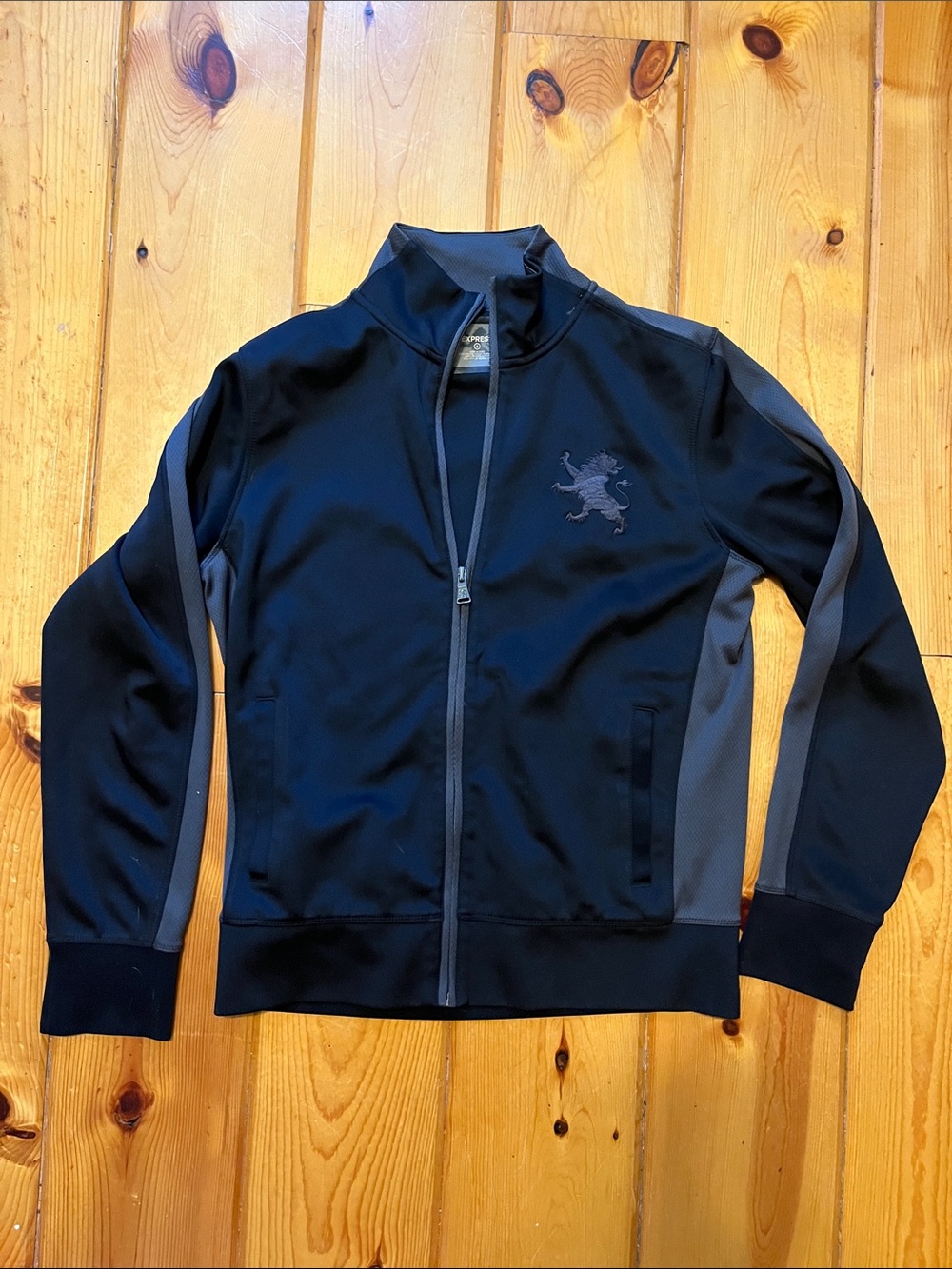 Men's Full-Zip Jacket in Black and Gray